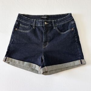 Judy Blue Denim Shorts XL Dark Wash High Rise Cuffed Stretch Jean Shorts Womens